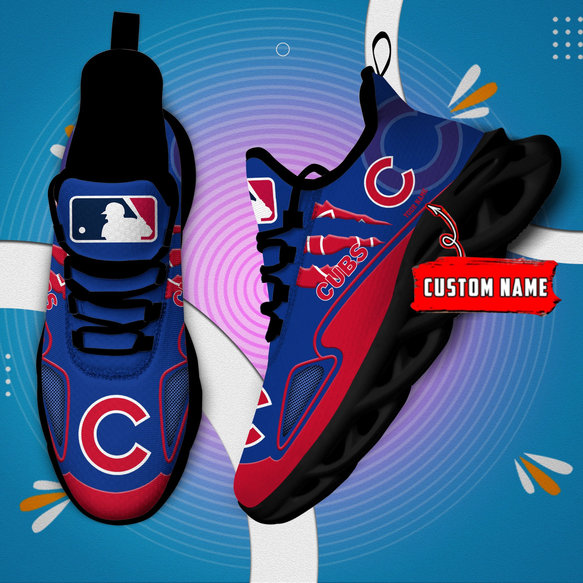 Ideafootwear Chicago Cubs Max Soul Shoes Sneakers For Men And Women