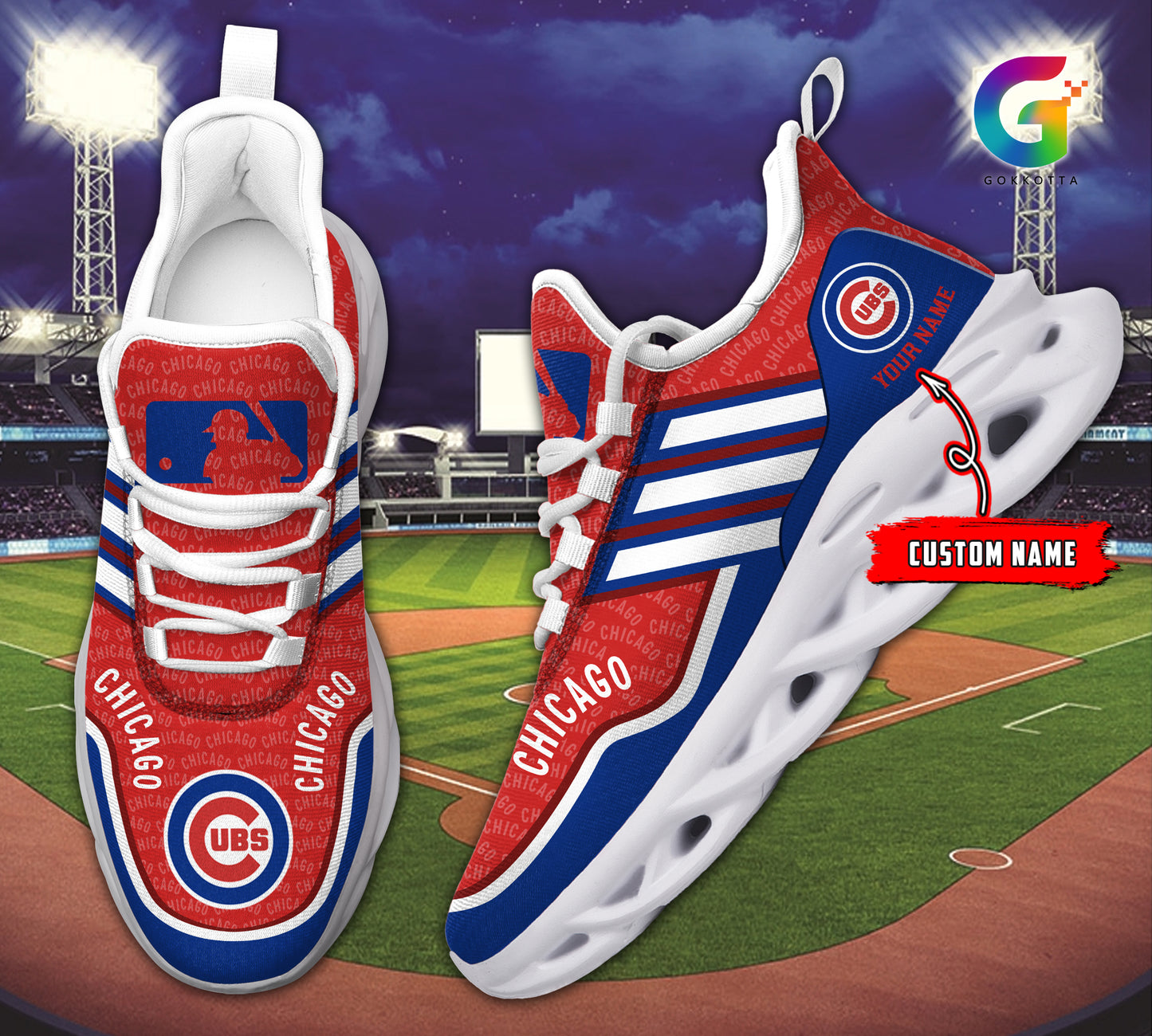 Ideafootwear Chicago Cubs MLB Max Soul Shoes Sneakers For Men And Women