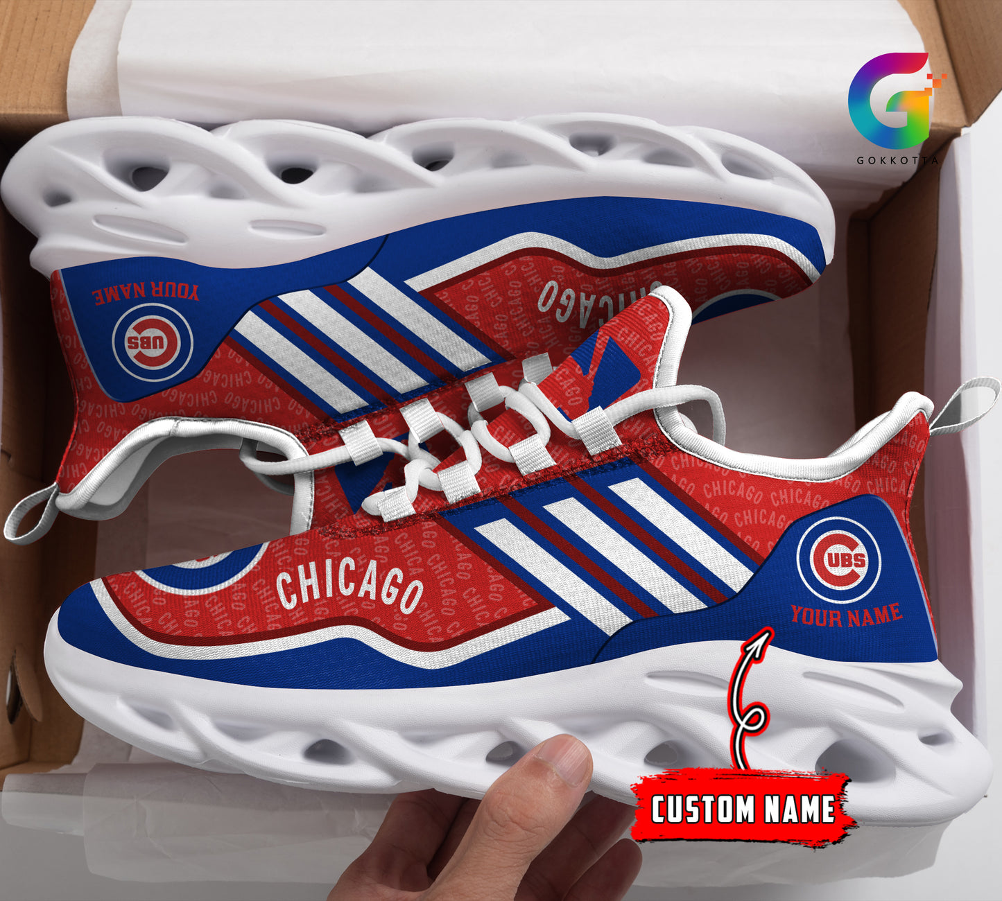 Ideafootwear Chicago Cubs MLB Max Soul Shoes Sneakers For Men And Women