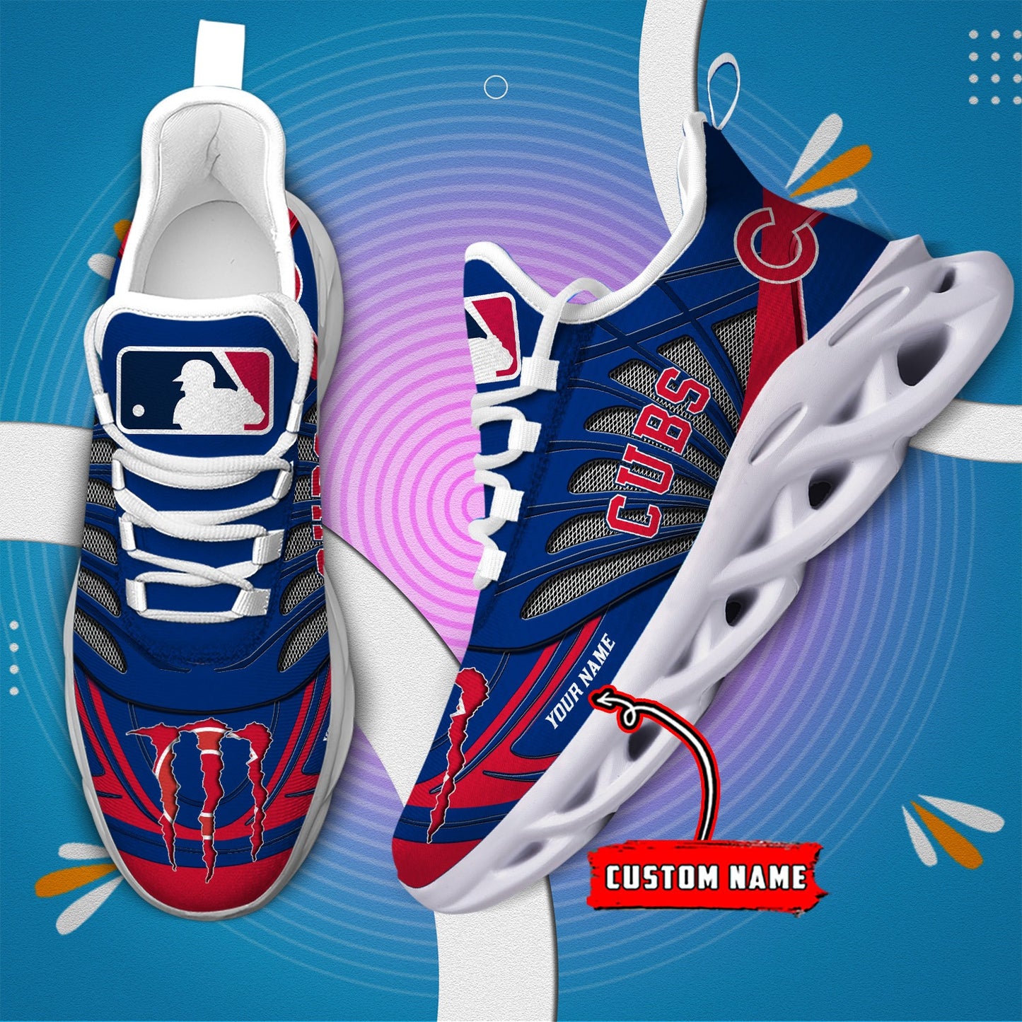 Ideafootwear Chicago Cubs MLB Max Soul Shoes Sneakers For Men And Women