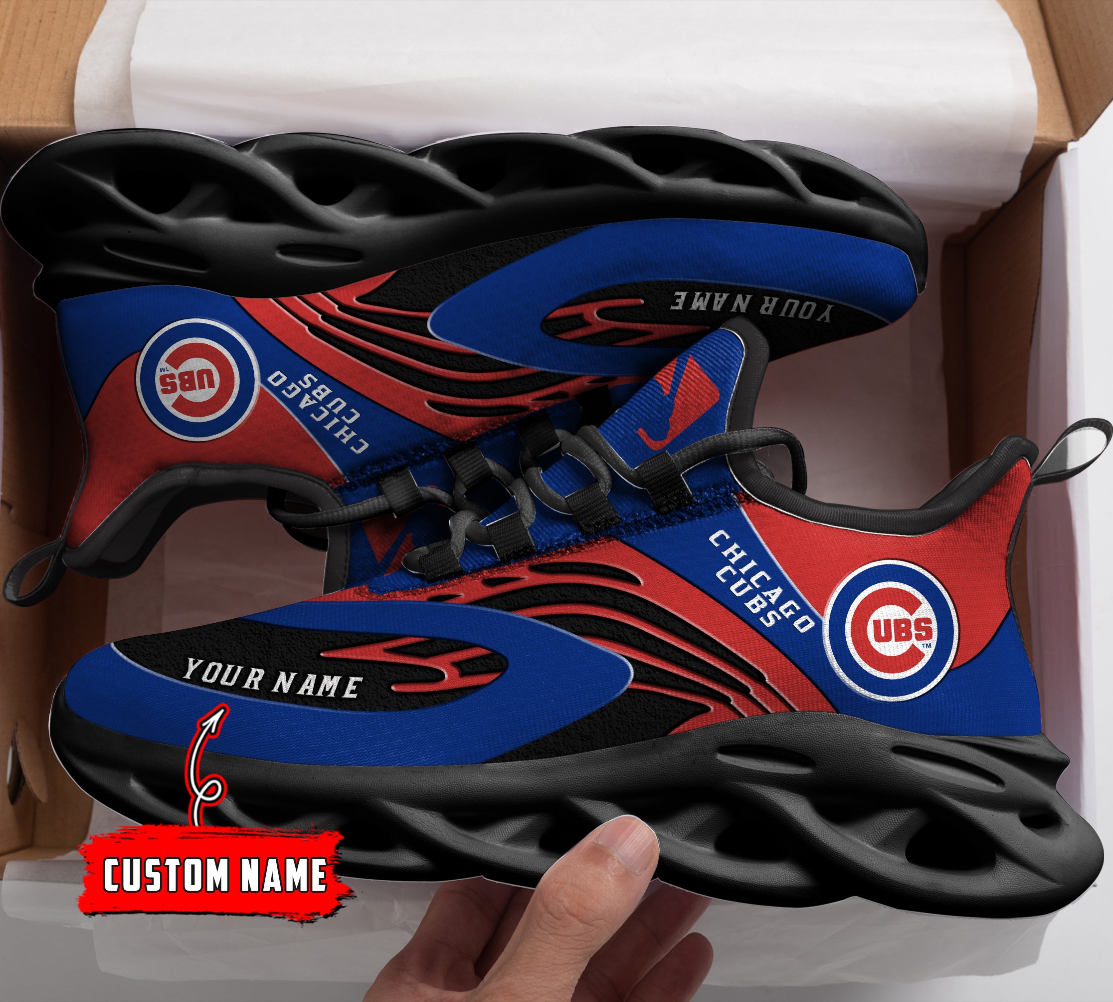 Ideafootwear Chicago Cubs MLB Max Soul Shoes Sneakers For Men And Women