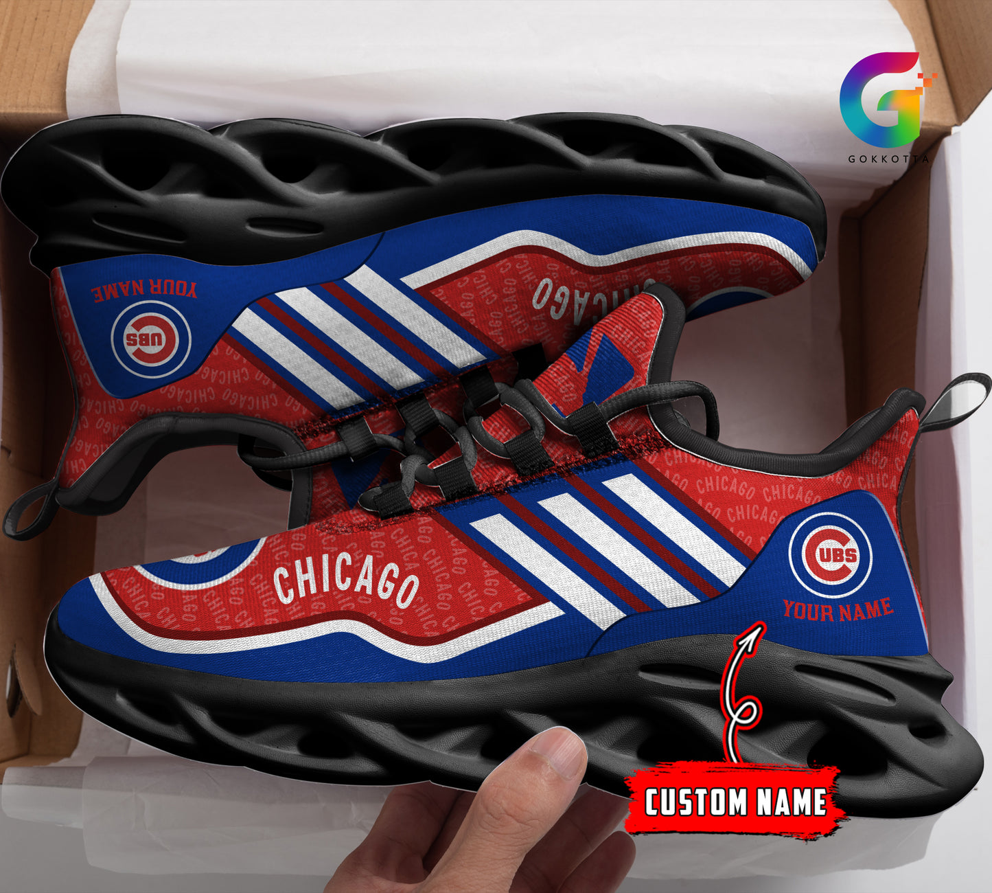 Ideafootwear Chicago Cubs MLB Max Soul Shoes Sneakers For Men And Women