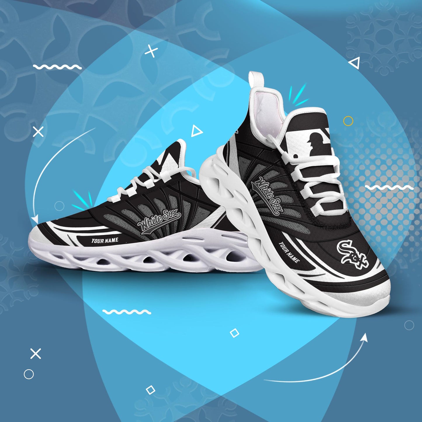 Ideafootwear Chicago White Sox Max Soul Shoes Sneakers For Men And Women