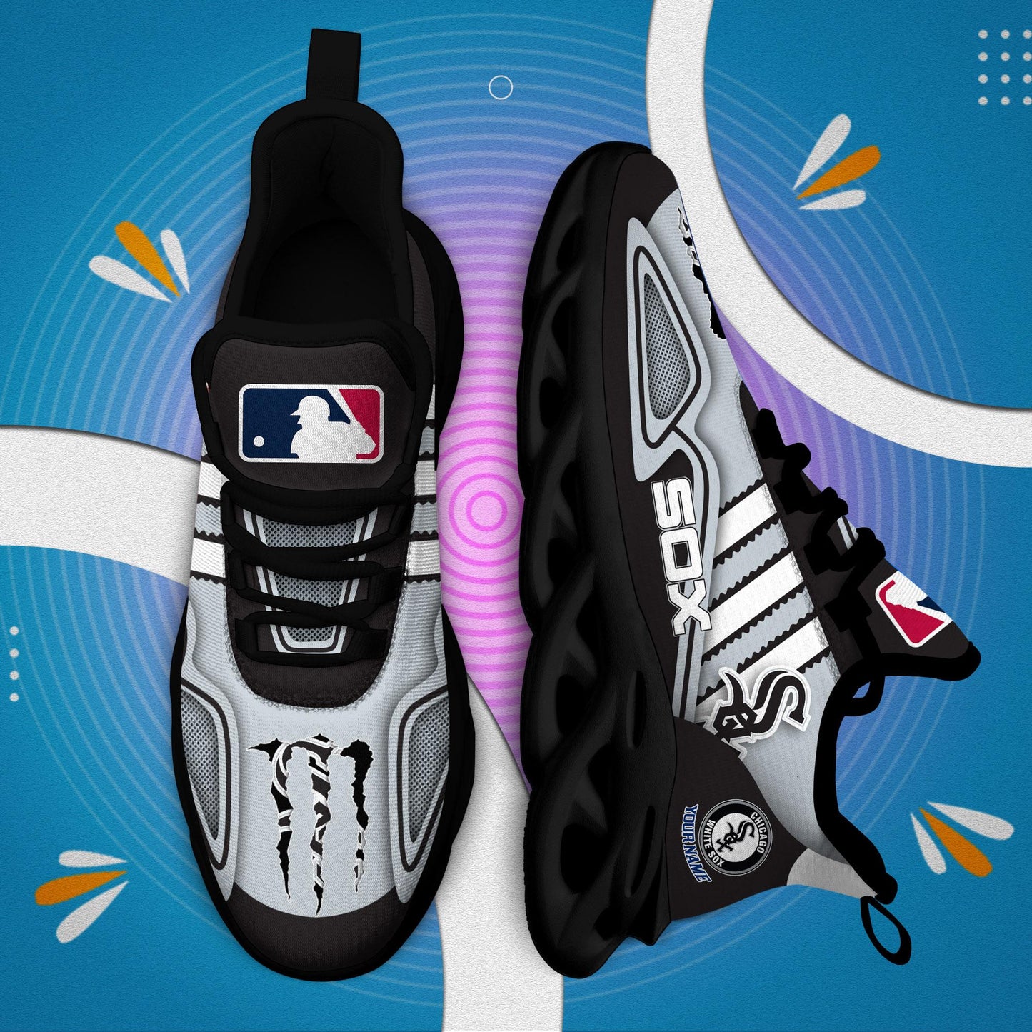 Ideafootwear Chicago White Sox Max Soul Shoes Sneakers For Men And Women