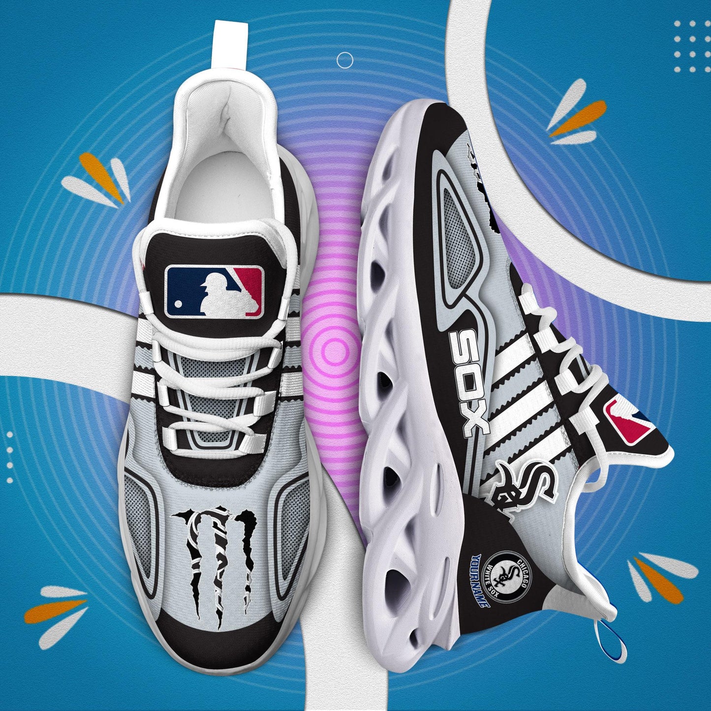 Ideafootwear Chicago White Sox Max Soul Shoes Sneakers For Men And Women