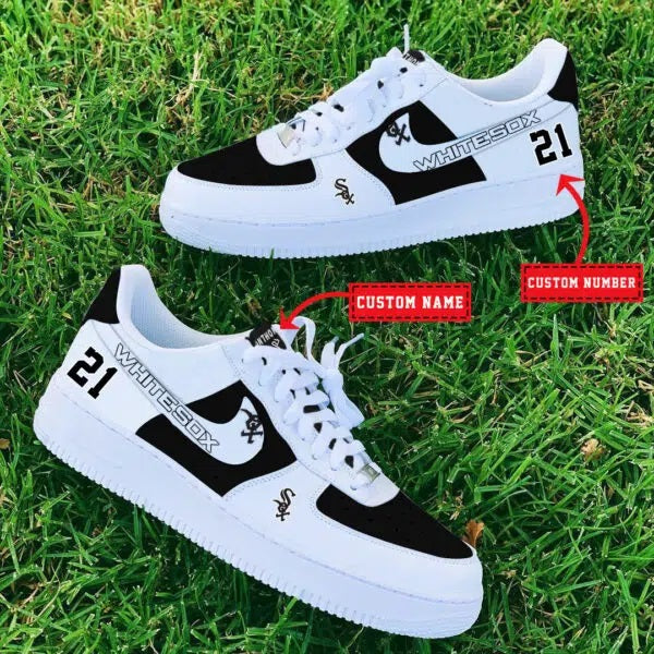 Ideafootwear Chicago White Sox MLB Air Low-Top Sneakers Shoes For Men And Women