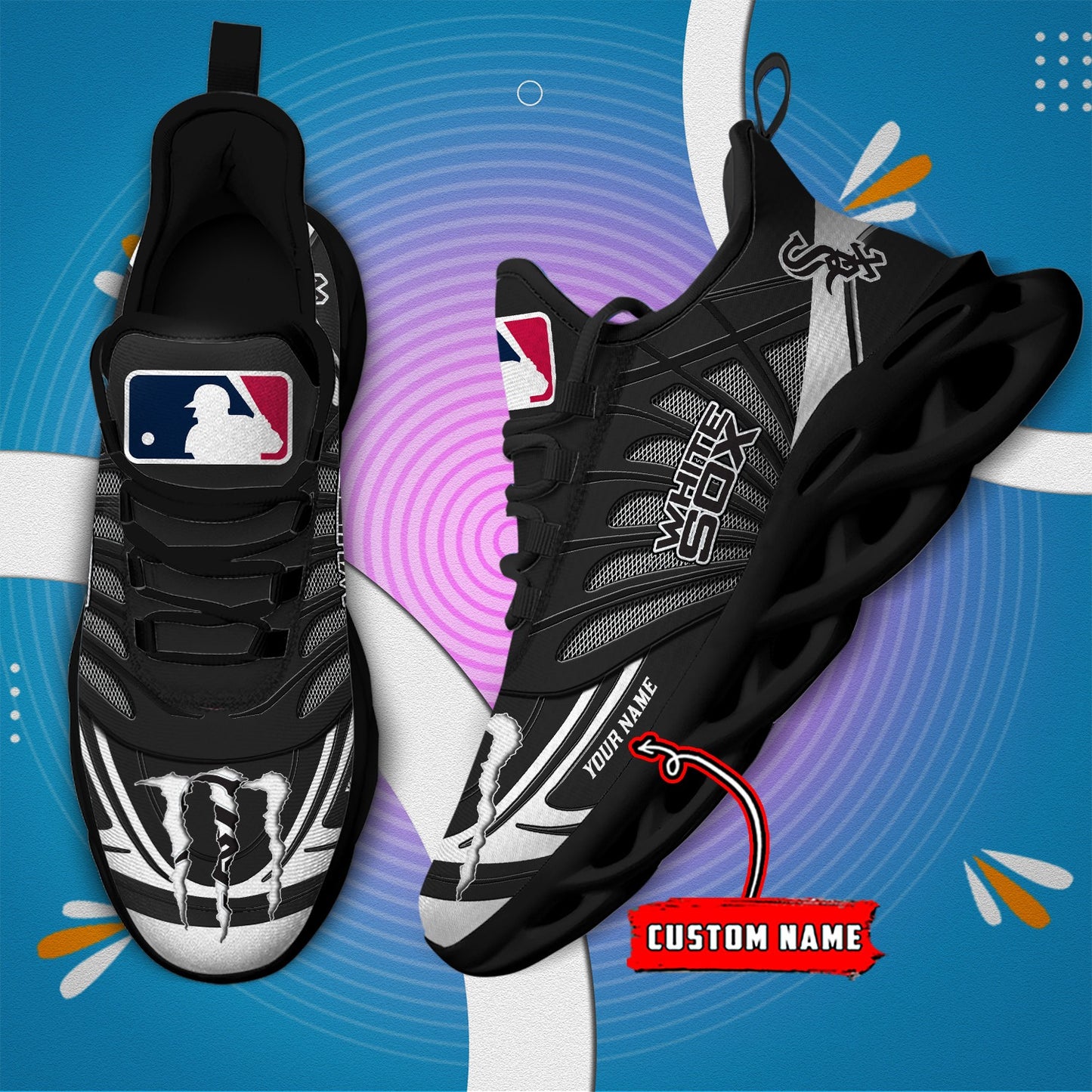Ideafootwear Chicago White Sox MLB Max Soul Shoes Sneakers For Men And Women