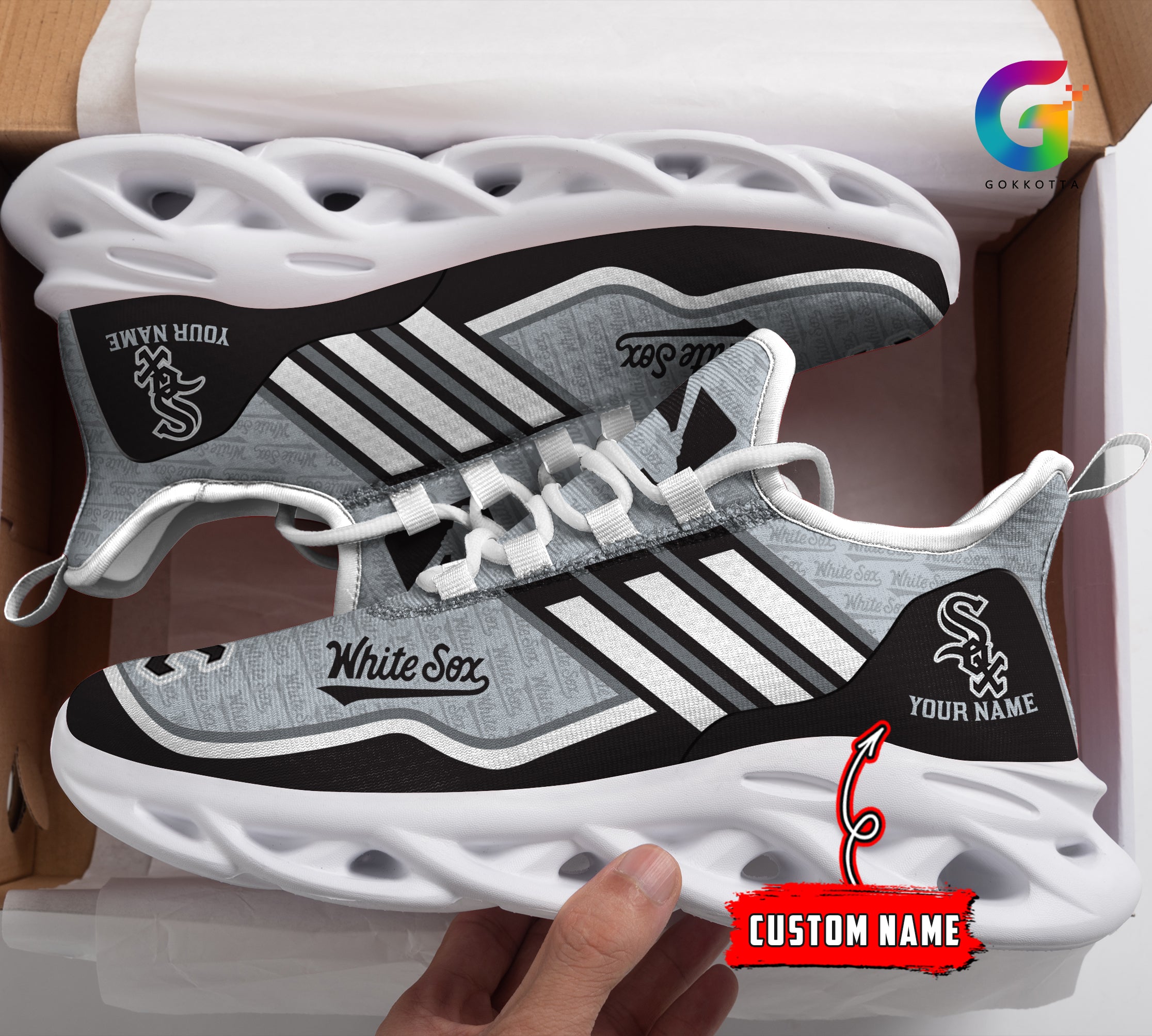 Ideafootwear Chicago White Sox MLB Max Soul Shoes Sneakers For Men And Women
