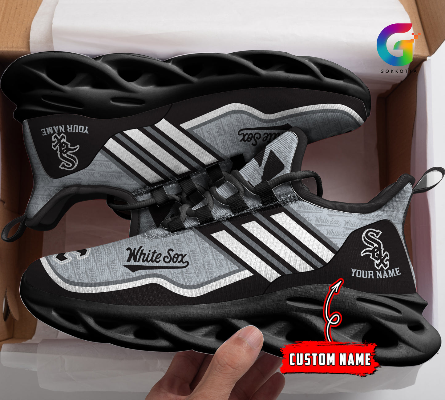 Ideafootwear Chicago White Sox MLB Max Soul Shoes Sneakers For Men And Women