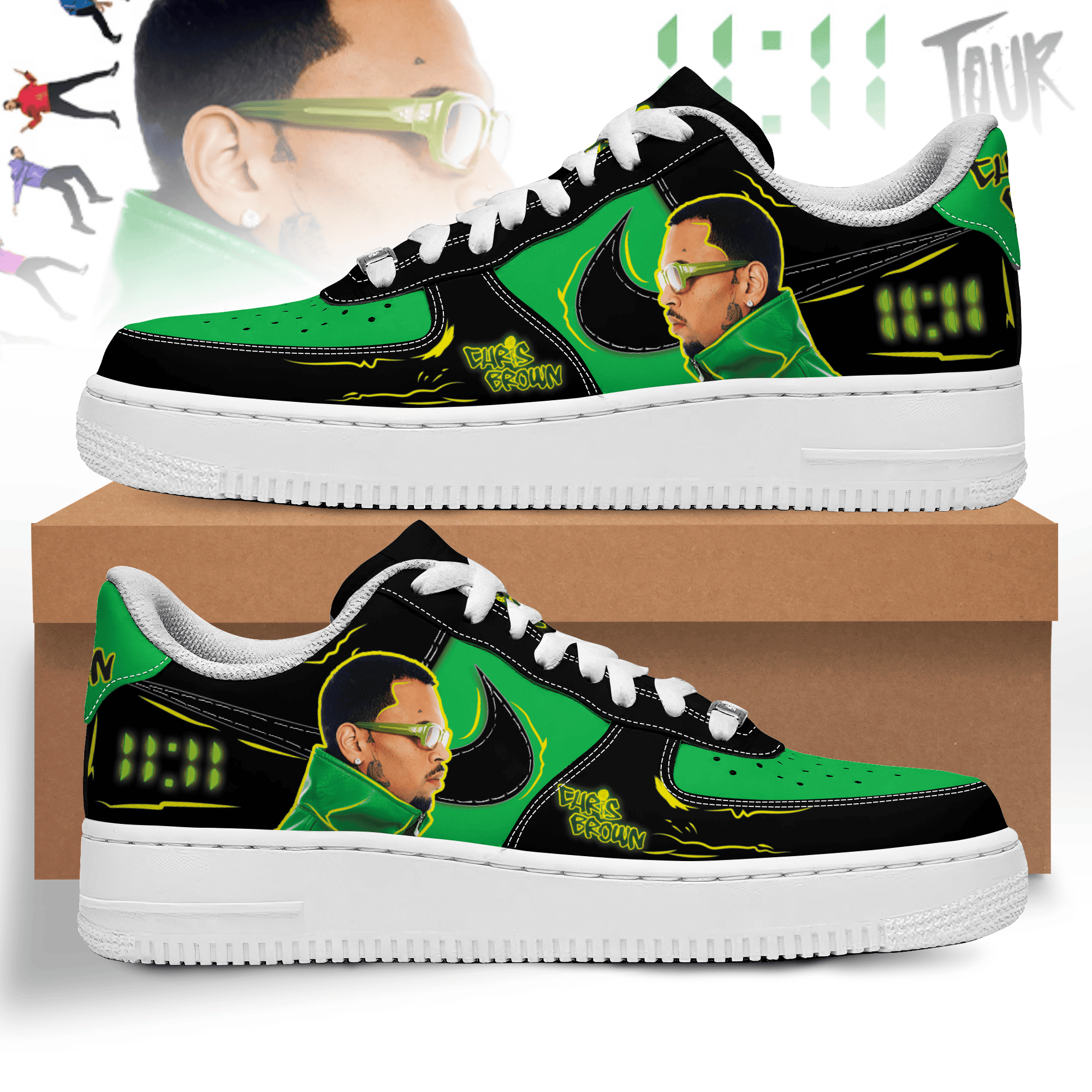 Ideafootwear Chris Brown Air Low-Top Sneakers Shoes For Men And Women
