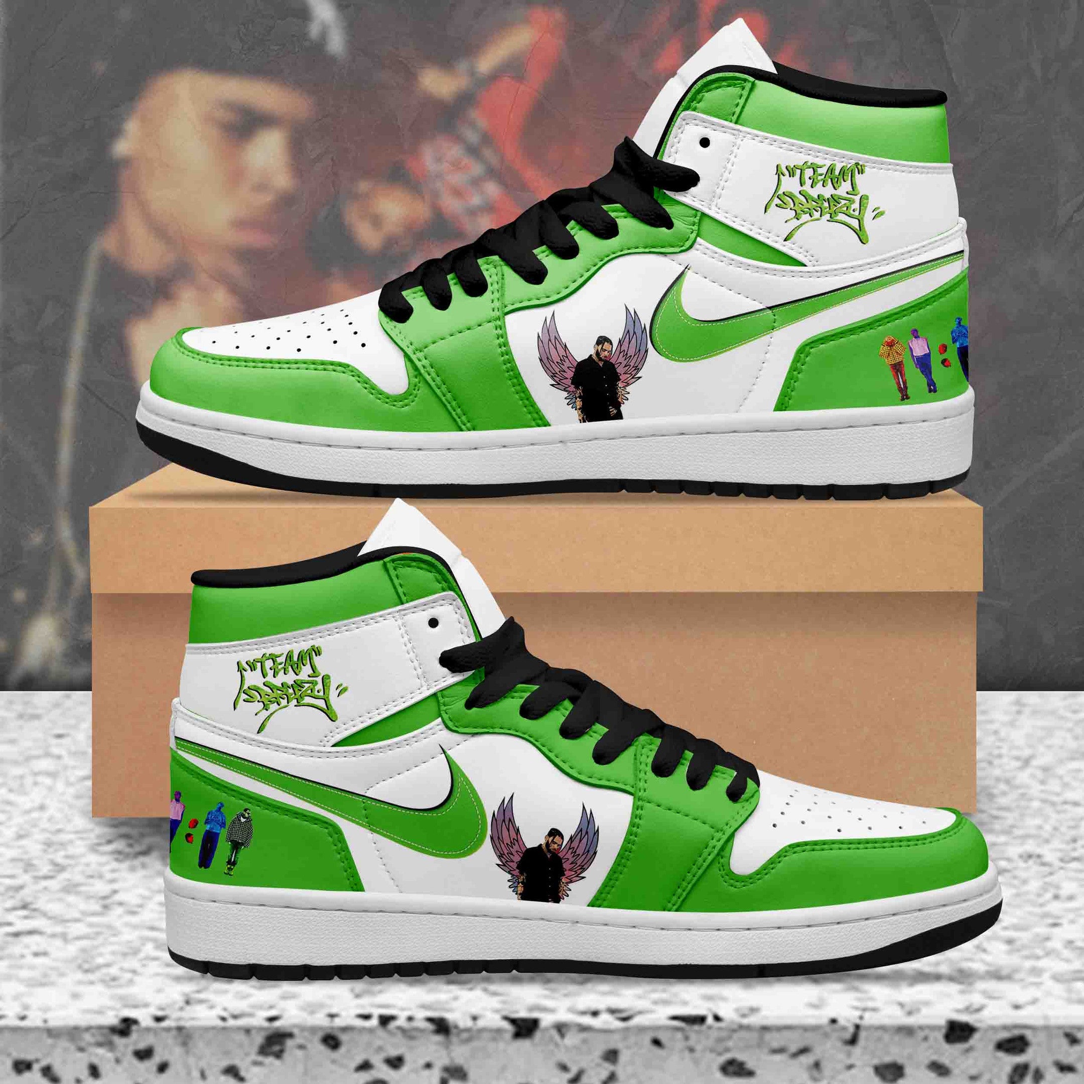 Ideafootwear Chris Brown AJ1 High Sneakers Shoes For Men And Women
