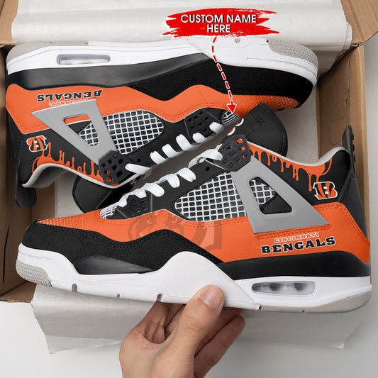 Ideafootwear Cincinnati Bengals AJ4 Sneakers Shoes For Men And Women