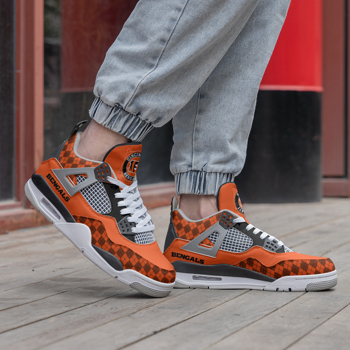 Ideafootwear Cincinnati Bengals AJ4 Sneakers Shoes For Men And Women