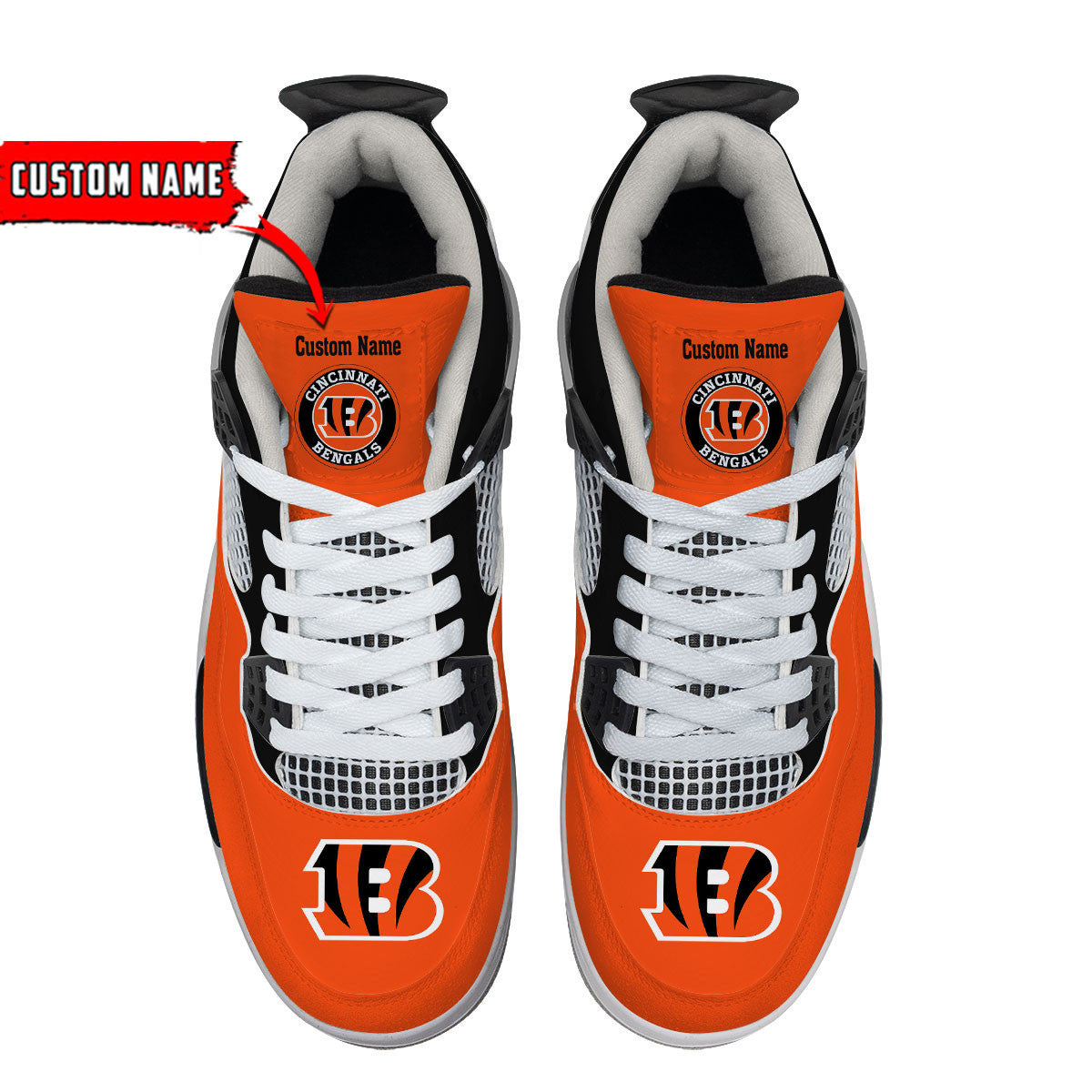 Ideafootwear Cincinnati Bengals AJ4 Sneakers Shoes For Men And Women