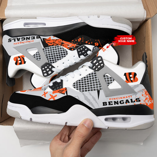 Ideafootwear Cincinnati Bengals AJ4 Sneakers Shoes For Men And Women
