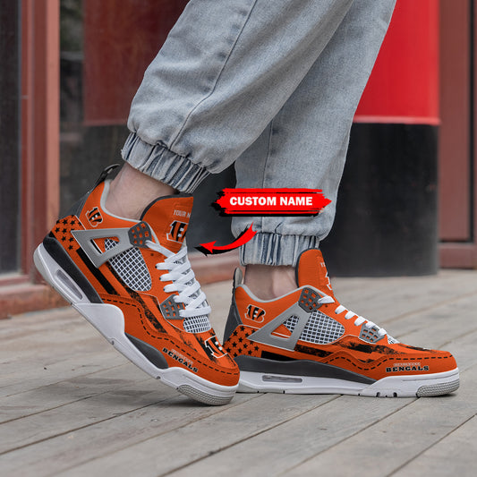 Ideafootwear Cincinnati Bengals AJ4 Sneakers Shoes For Men And Women