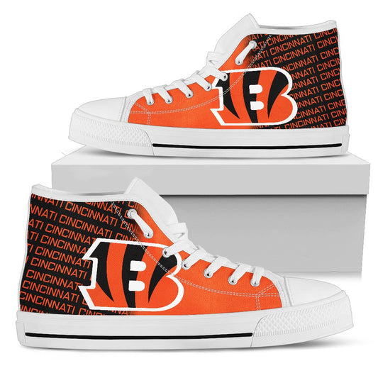 Ideafootwear Cincinnati Bengals High Top Canvas Sneakers Shoes For Men And Women