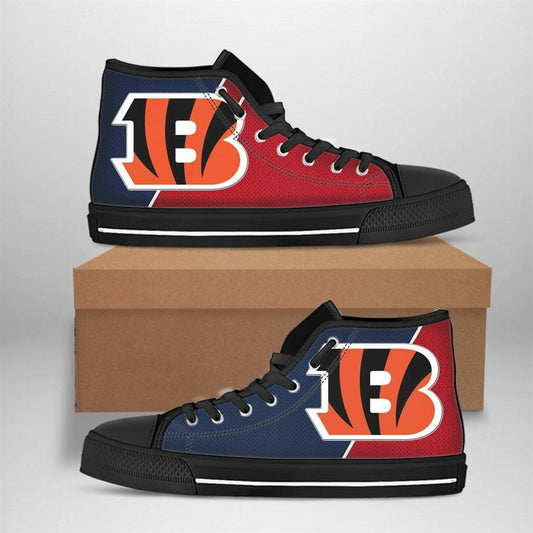 Ideafootwear Cincinnati Bengals High Top Canvas Sneakers Shoes For Men And Women