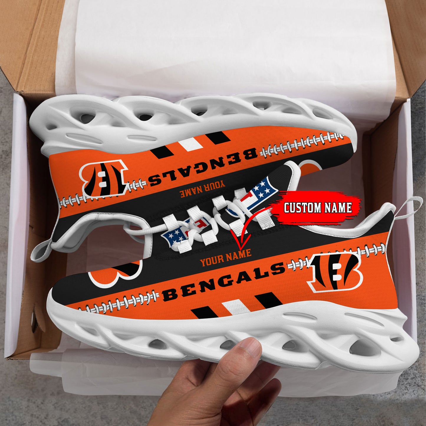 Ideafootwear Cincinnati Bengals Max Soul Shoes Sneakers For Men And Women