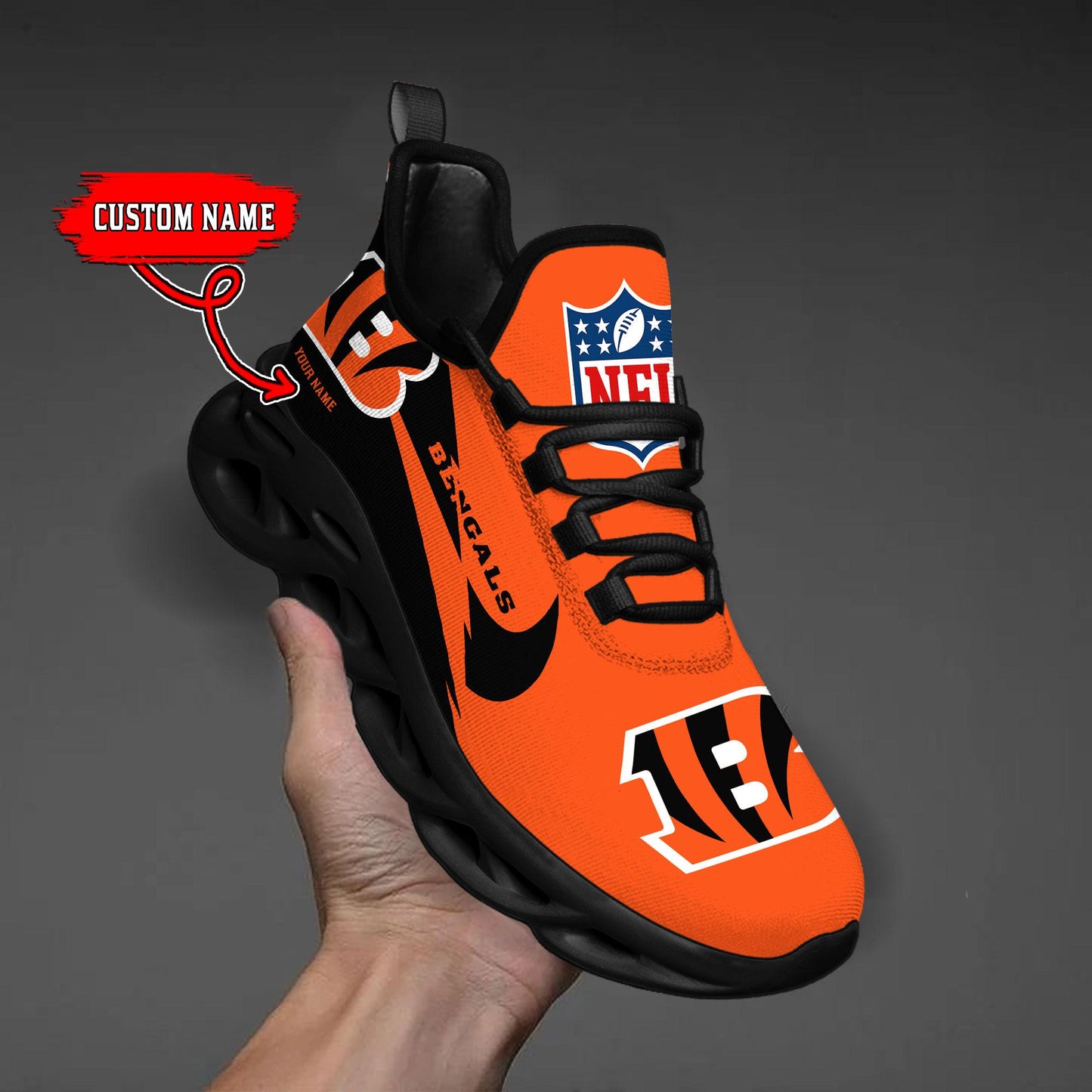 Ideafootwear Cincinnati Bengals Max Soul Shoes Sneakers For Men And Women