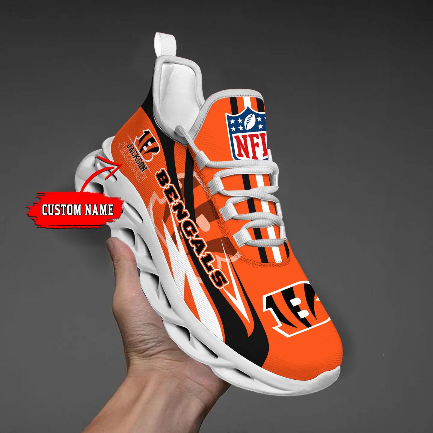 Ideafootwear Cincinnati Bengals Max Soul Shoes Sneakers For Men And Women