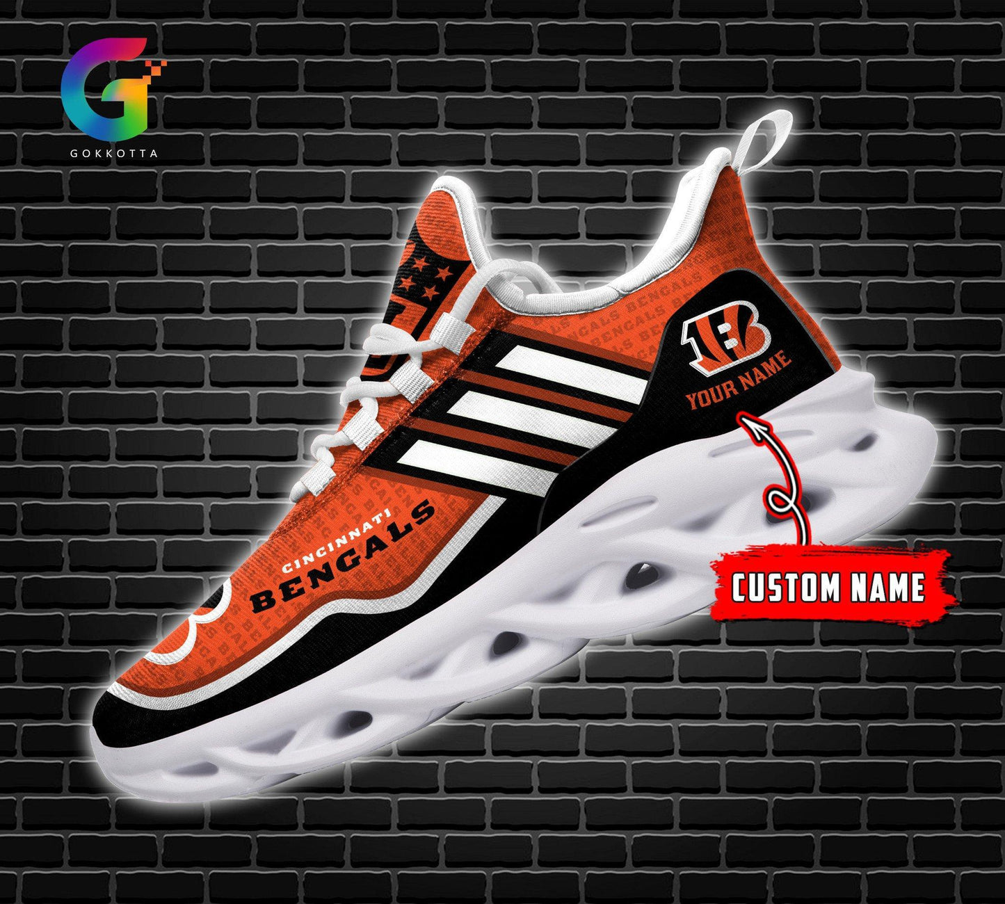 Ideafootwear Cincinnati Bengals Max Soul Shoes Sneakers For Men And Women