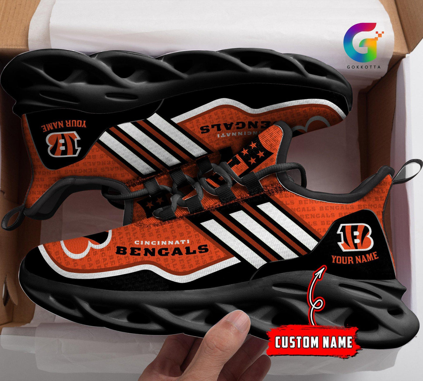 Ideafootwear Cincinnati Bengals Max Soul Shoes Sneakers For Men And Women