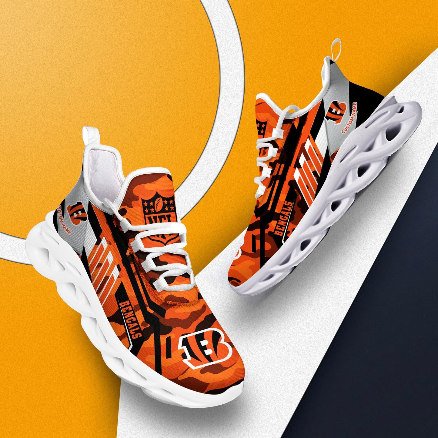 Ideafootwear Cincinnati Bengals Max Soul Shoes Sneakers For Men And Women