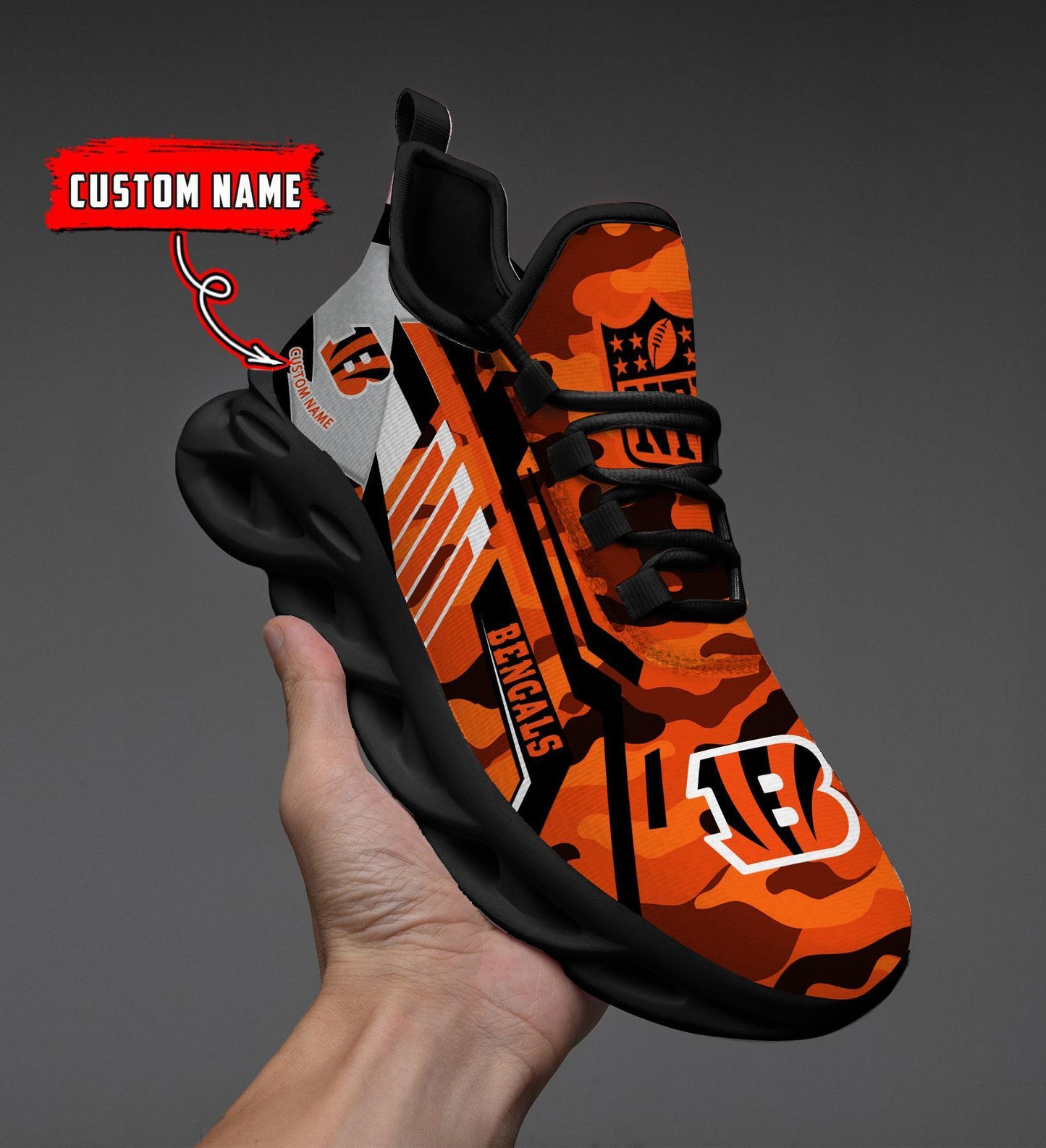 Ideafootwear Cincinnati Bengals Max Soul Shoes Sneakers For Men And Women