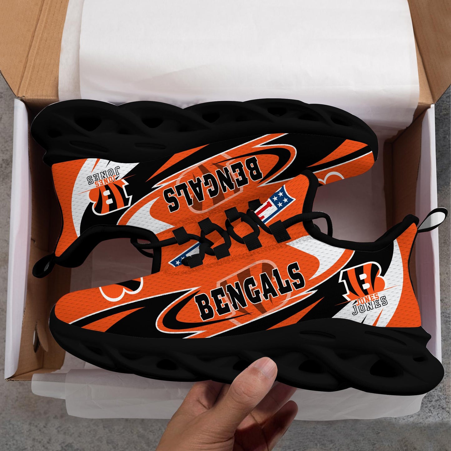 Ideafootwear Cincinnati Bengals Max Soul Shoes Sneakers For Men And Women