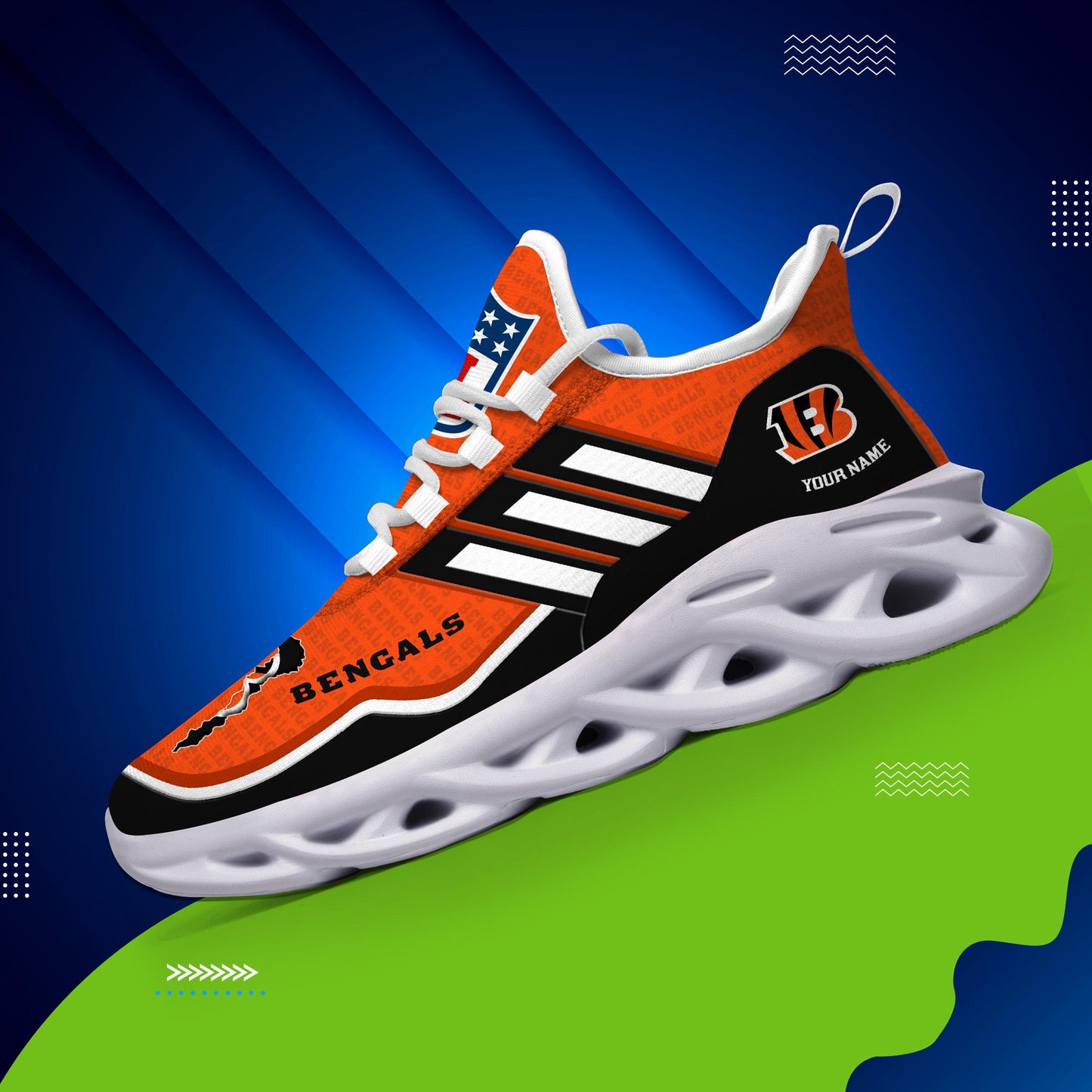 Ideafootwear Cincinnati Bengals Max Soul Shoes Sneakers For Men And Women