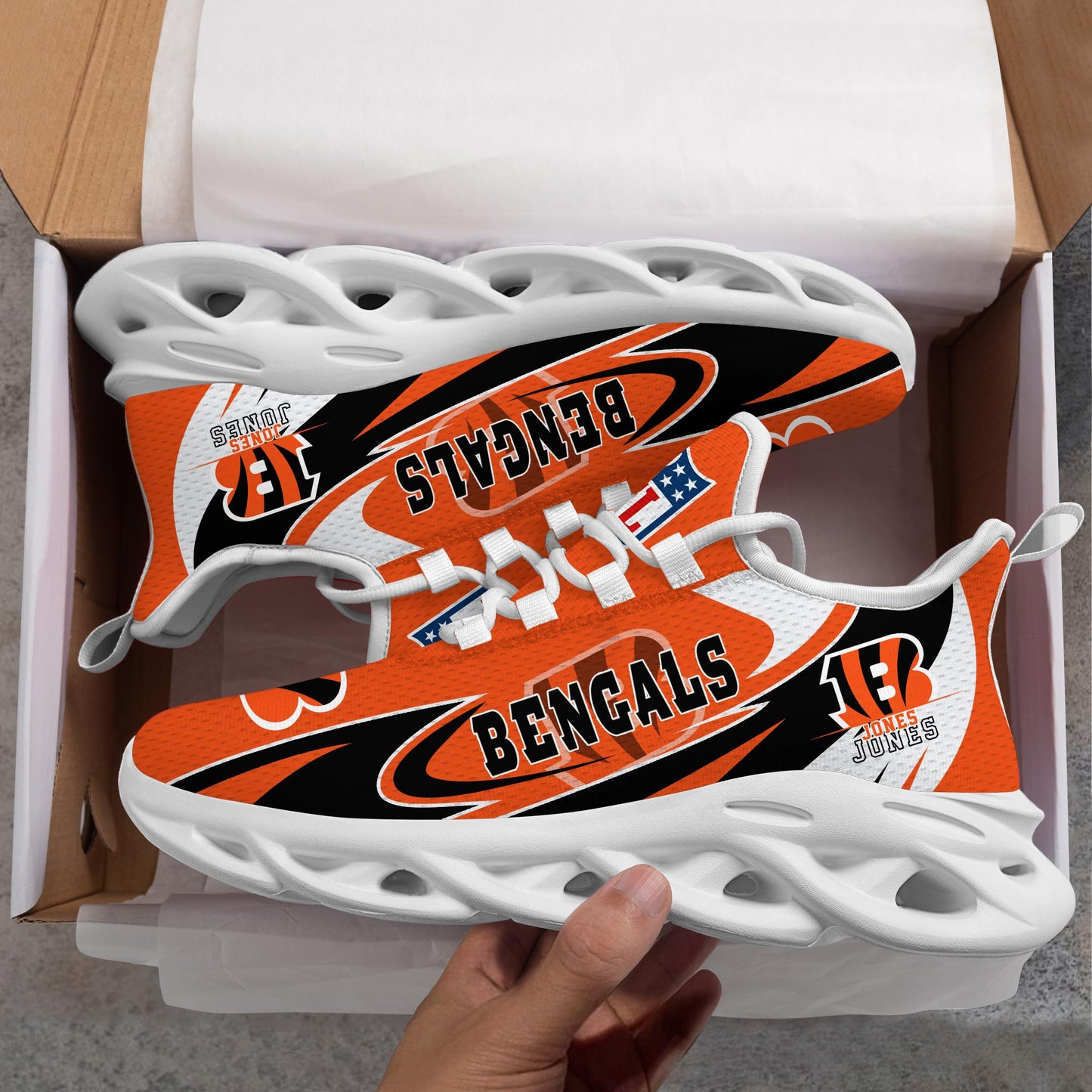 Ideafootwear Cincinnati Bengals Max Soul Shoes Sneakers For Men And Women