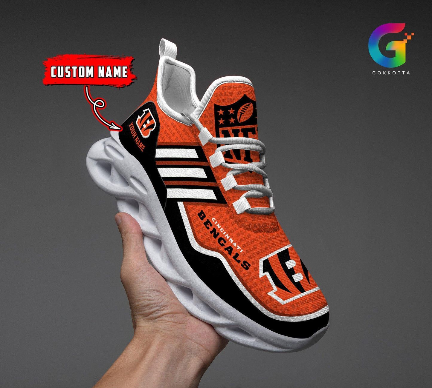 Ideafootwear Cincinnati Bengals Max Soul Shoes Sneakers For Men And Women