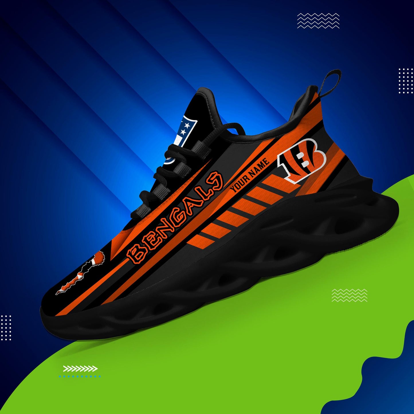 Ideafootwear Cincinnati Bengals Max Soul Shoes Sneakers For Men And Women