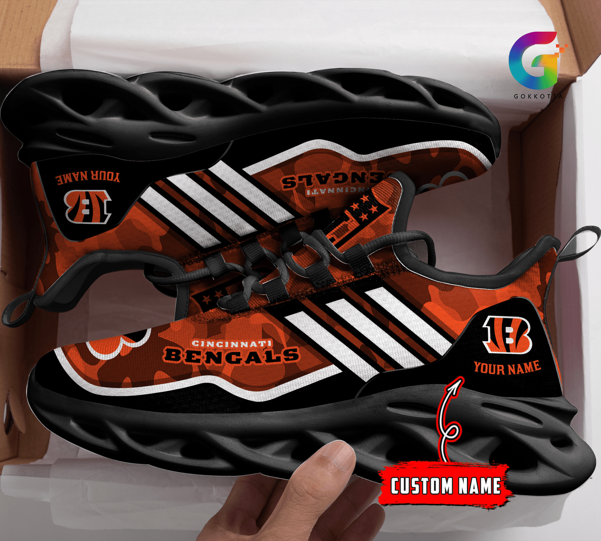 Ideafootwear Cincinnati Bengals Max Soul Shoes Sneakers For Men And Women