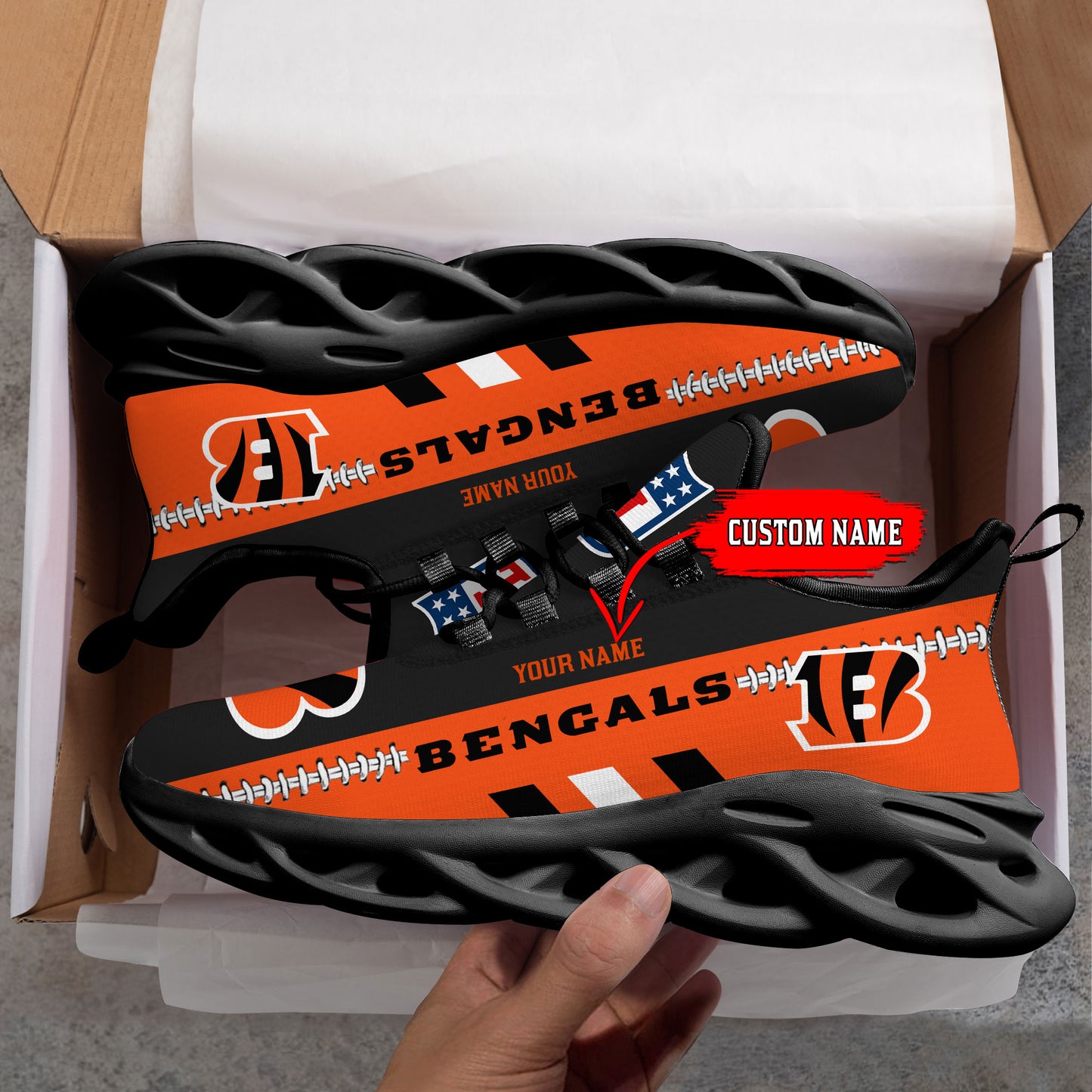 Ideafootwear Cincinnati Bengals Max Soul Shoes Sneakers For Men And Women