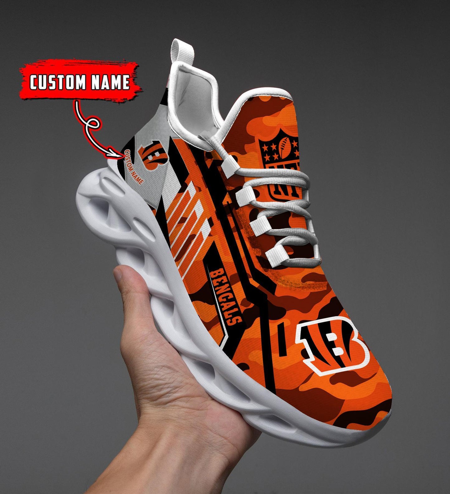 Ideafootwear Cincinnati Bengals Max Soul Shoes Sneakers For Men And Women