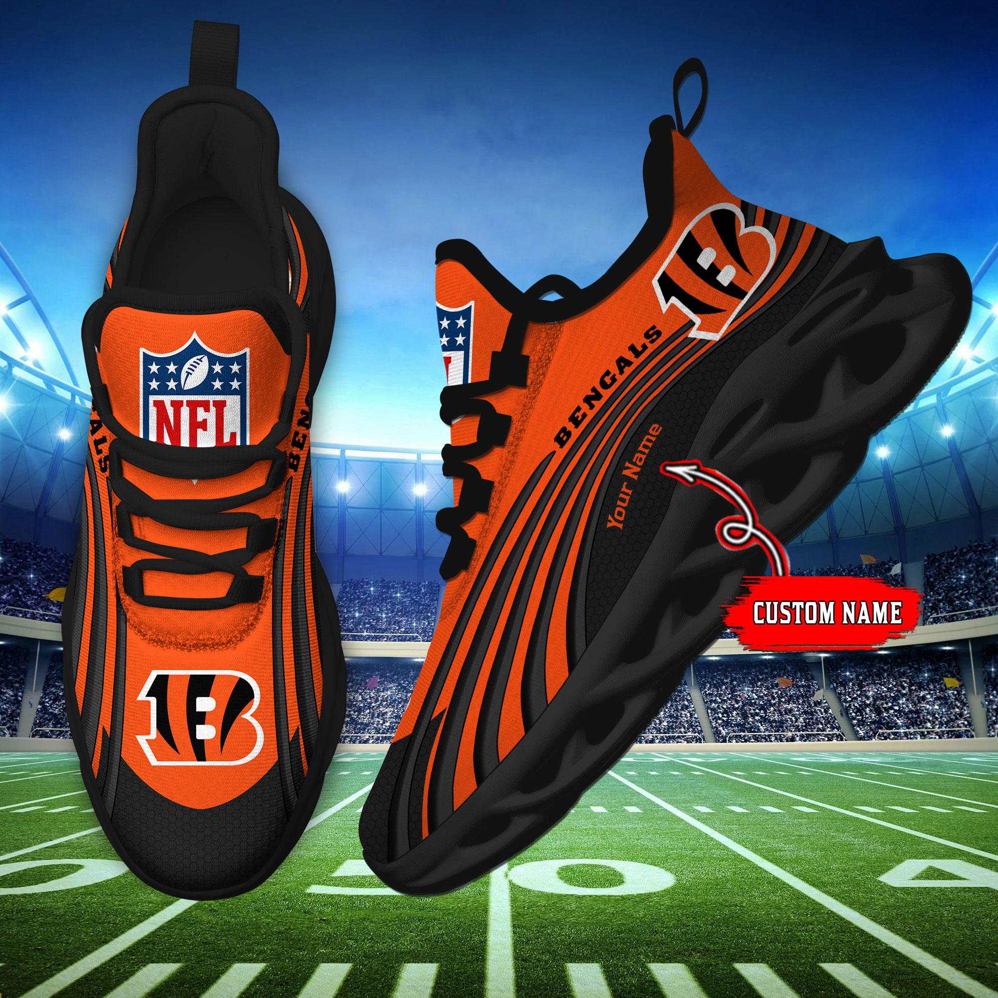 Ideafootwear Cincinnati Bengals Max Soul Shoes Sneakers For Men And Women