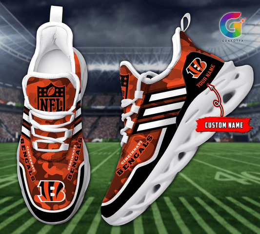 Ideafootwear Cincinnati Bengals Max Soul Shoes Sneakers For Men And Women