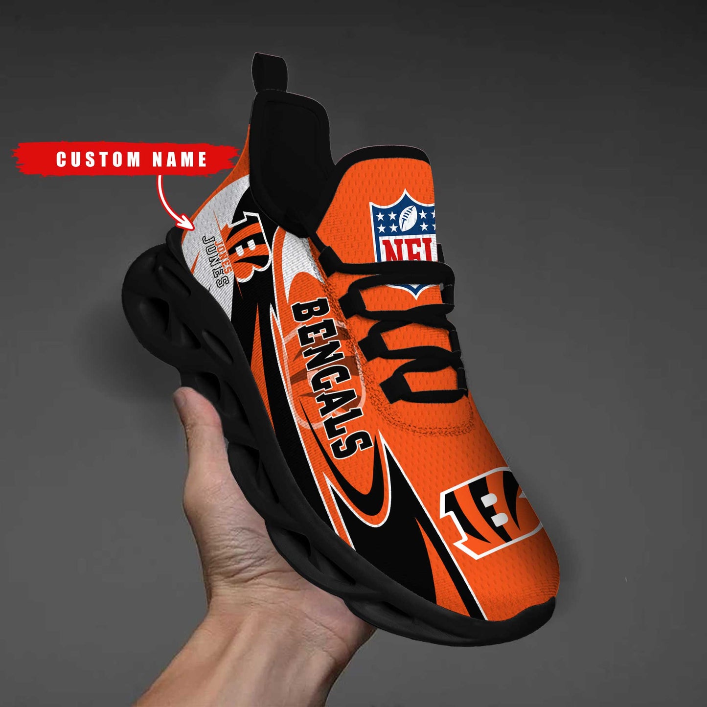 Ideafootwear Cincinnati Bengals Max Soul Shoes Sneakers For Men And Women