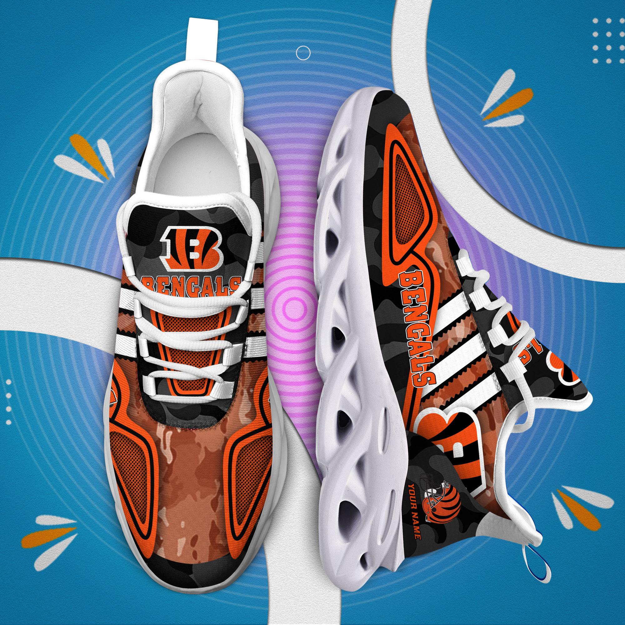 Ideafootwear Cincinnati Bengals Max Soul Shoes Sneakers For Men And Women