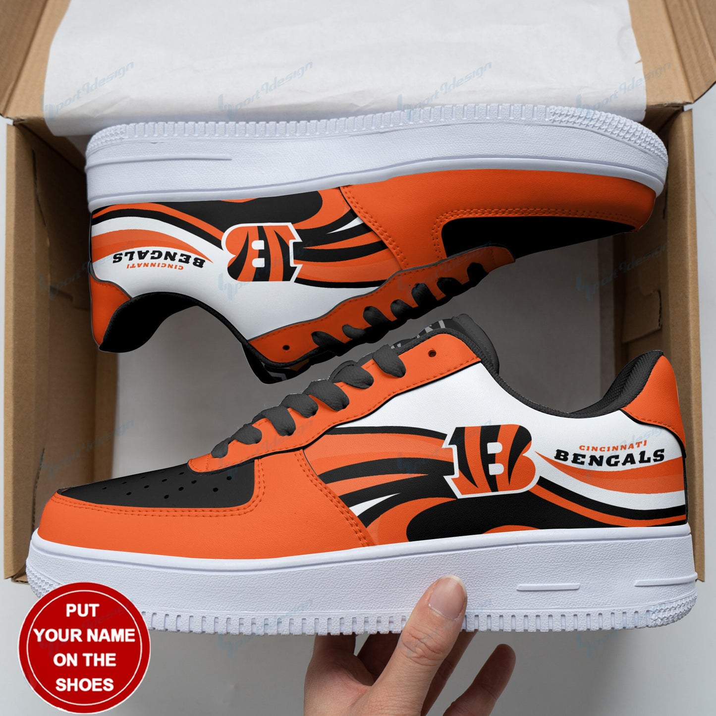 Ideafootwear Cincinnati Bengals NFL Air Low-Top Sneakers Shoes For Men And Women