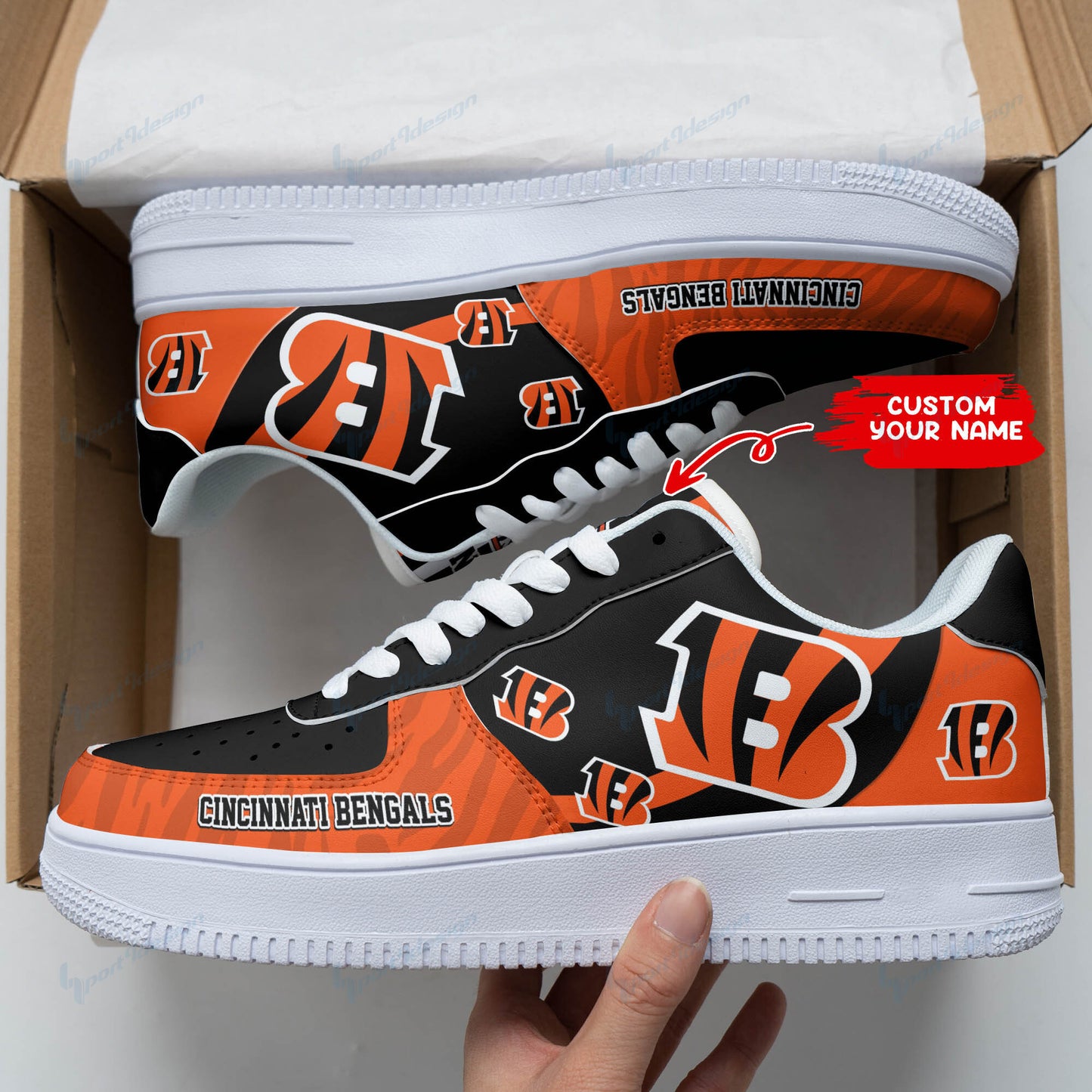 Ideafootwear Cincinnati Bengals NFL Air Low-Top Sneakers Shoes For Men And Women