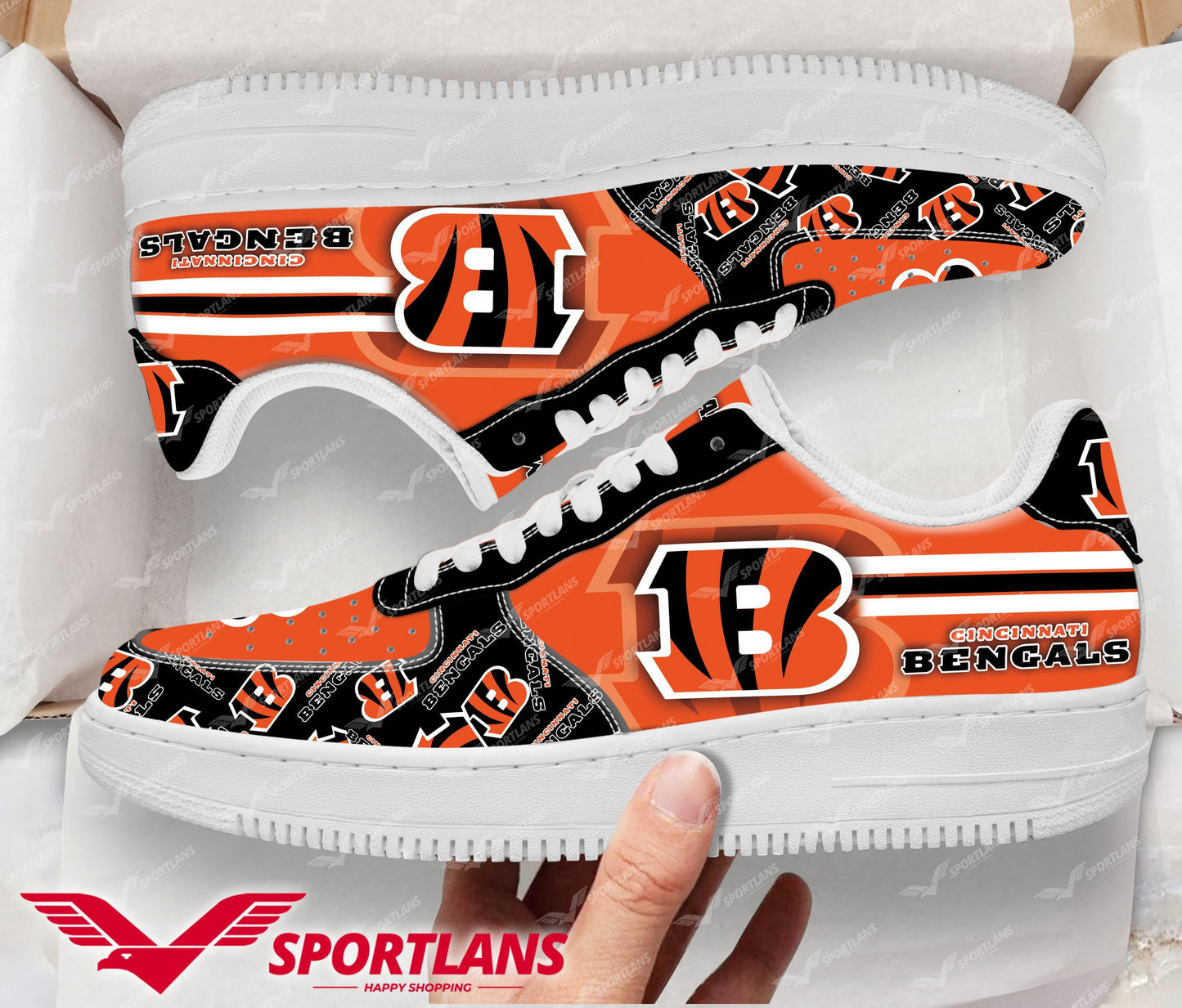 Ideafootwear Cincinnati Bengals NFL Air Low-Top Sneakers Shoes For Men And Women