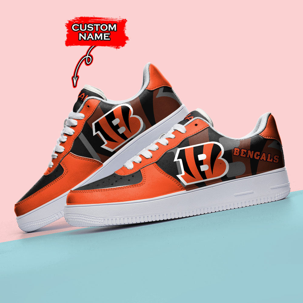 Ideafootwear Cincinnati Bengals NFL Air Low-Top Sneakers Shoes For Men And Women