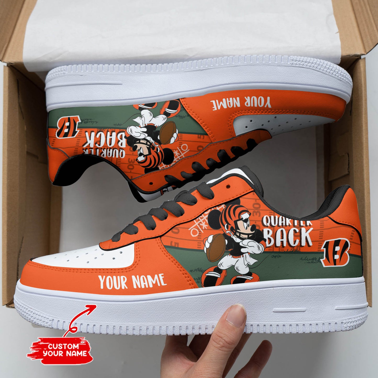 Ideafootwear Cincinnati Bengals NFL Air Low-Top Sneakers Shoes For Men And Women