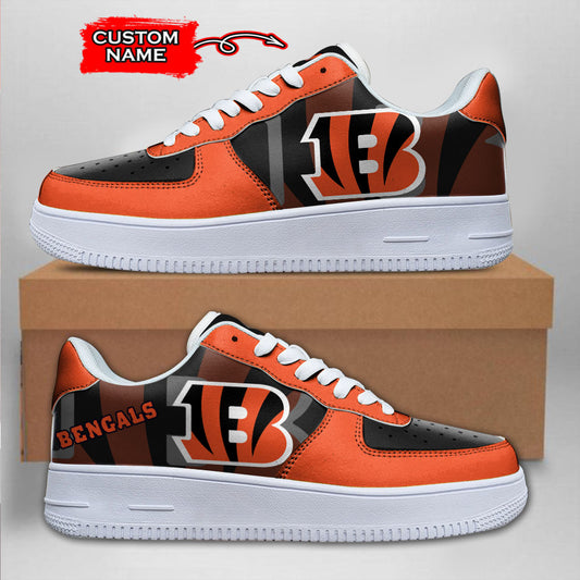Ideafootwear Cincinnati Bengals NFL Air Low-Top Sneakers Shoes For Men And Women