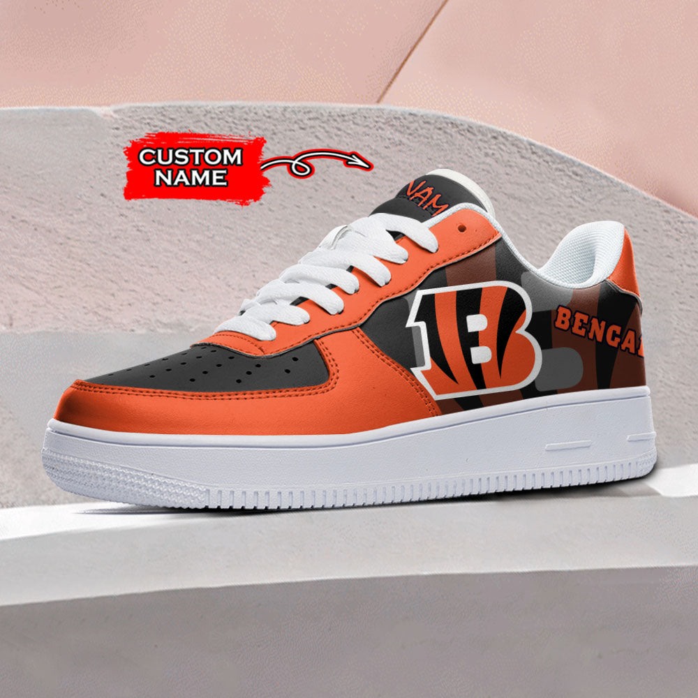 Ideafootwear Cincinnati Bengals NFL Air Low-Top Sneakers Shoes For Men And Women