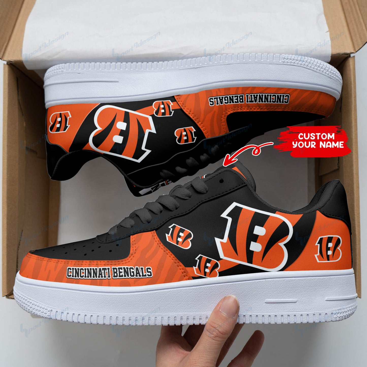 Ideafootwear Cincinnati Bengals NFL Air Low-Top Sneakers Shoes For Men And Women