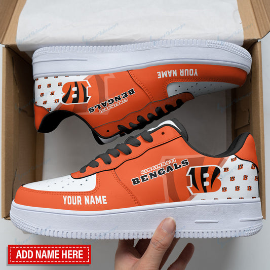 Ideafootwear Cincinnati Bengals NFL Air Low-Top Sneakers Shoes For Men And Women